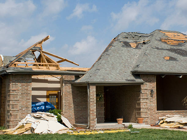 Tornado Damaged Home-Nixa, Missouri stock photo