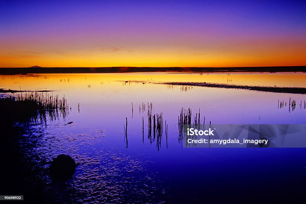 Lago pôr do sol Paisagem abstrato - Royalty-free Roswell Foto de stock