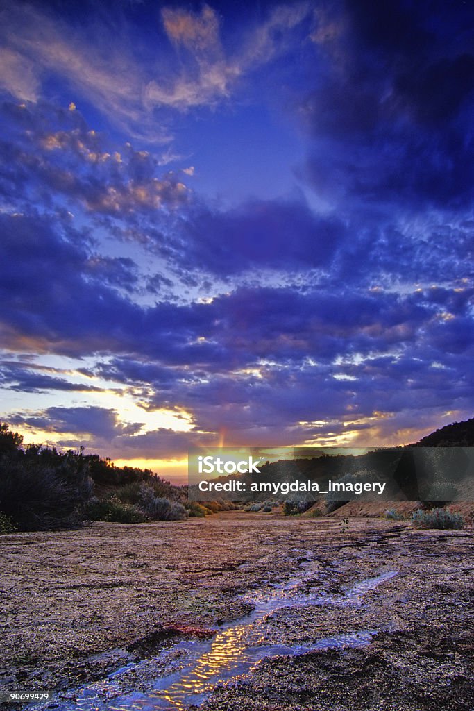 Landschaft Sonnenuntergang Himmel stream Reflexion - Lizenzfrei New Mexico Stock-Foto