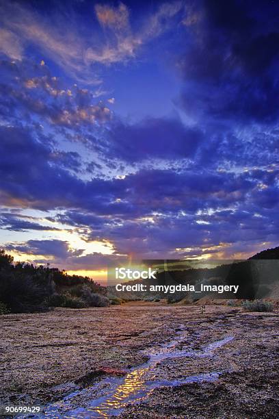 Landschaft Sonnenuntergang Himmel Stream Reflexion Stockfoto und mehr Bilder von New Mexico - New Mexico, Albuquerque, Wüste