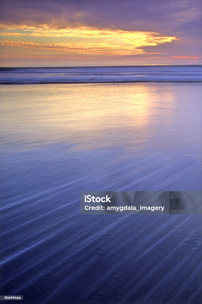 Strand bei Sonnenuntergang Landschaft tide motion - Lizenzfrei Strand Stock-Foto