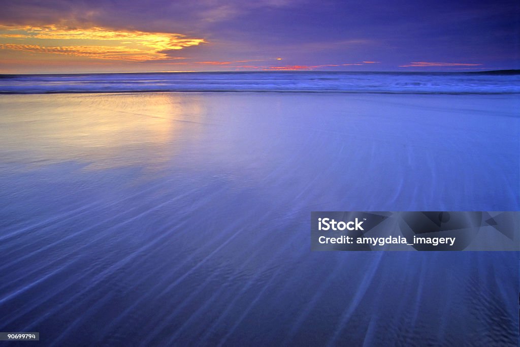 플라주 해질녘까지 풍경 타이드 움직임감지 - 로열티 프리 해변 스톡 사진