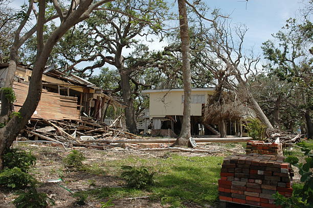 Destroyed Homes stock photo