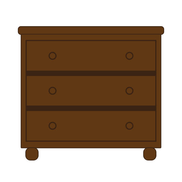 木製ドレッサーや白い背景で隔離のワードローブ 1 つのアイコン イラストの箪笥 - closet cabinet dresser drawer点のイラスト素材／クリップアート素材／マンガ素材／アイコン素材