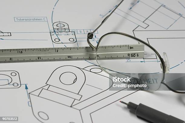 Engenheiro Mecânica - Fotografias de stock e mais imagens de Arquitetura - Arquitetura, Caneta, Compasso