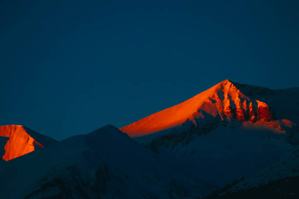 Sunrise in mountains.