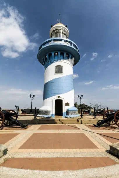 Lighthouse at Santa Ana hill, overlooking the city of Guayaquil