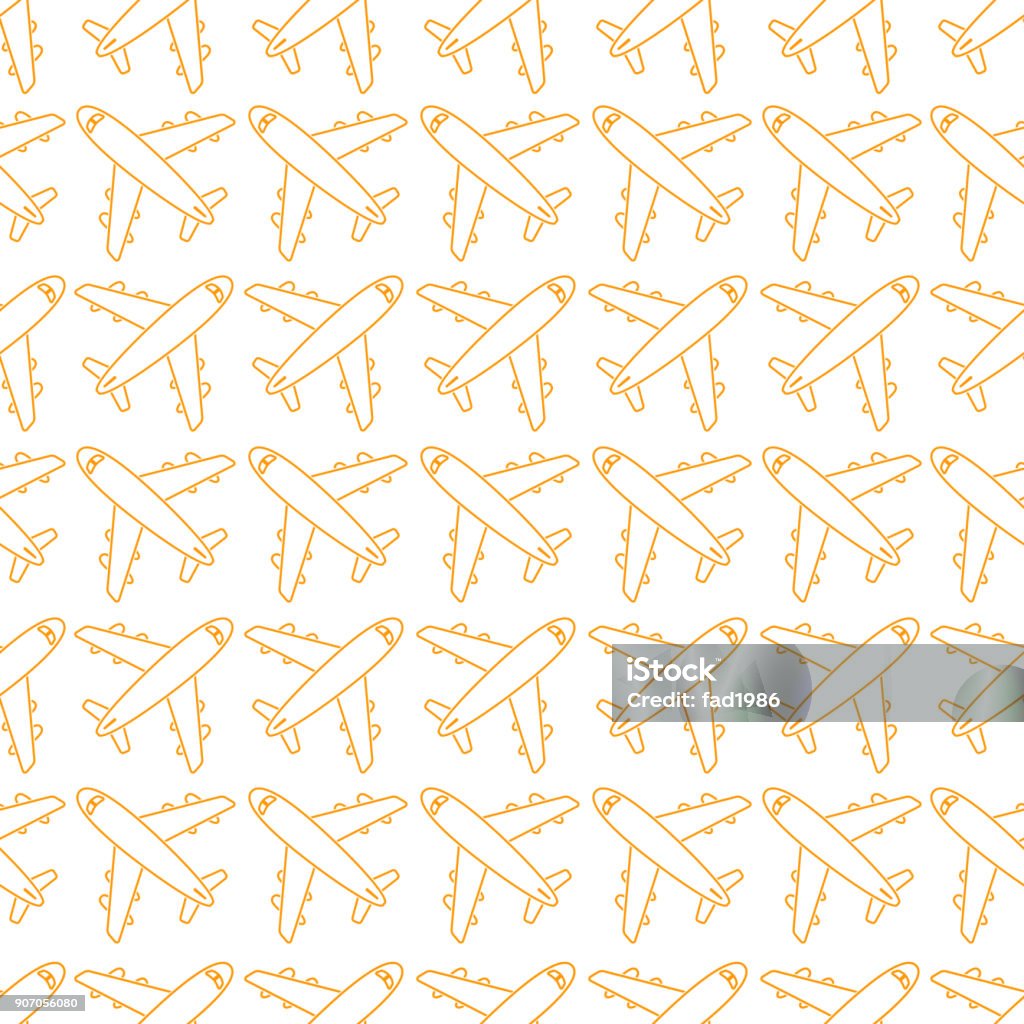 Rectangular Pattern Photo Aviation Vector Seamless Pattern Background With Airplanes Stock Illustration ...