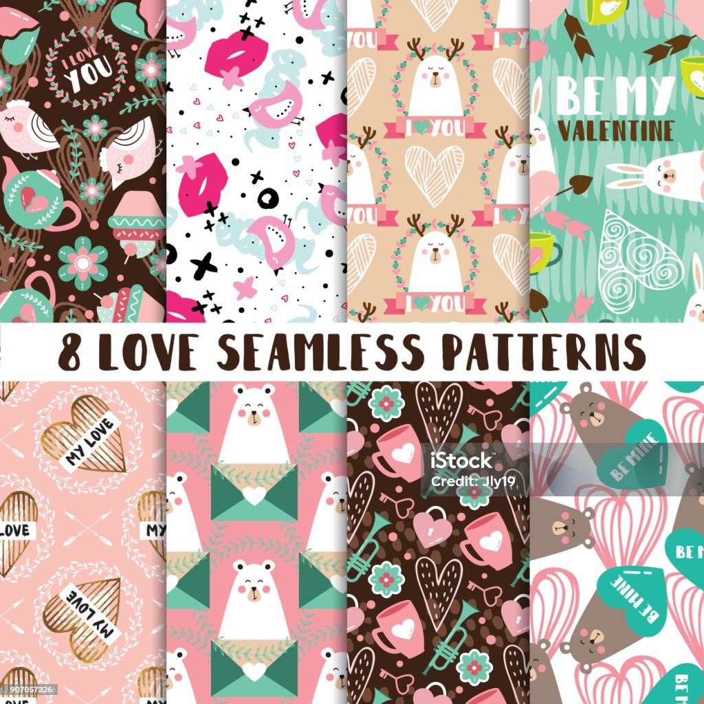Cute Patterns Indesign Modern Set Of Cute Seamless Patterns Stock Illustration - Download ...