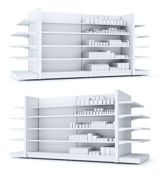 istock Shelves with blank goods in the store 907068366