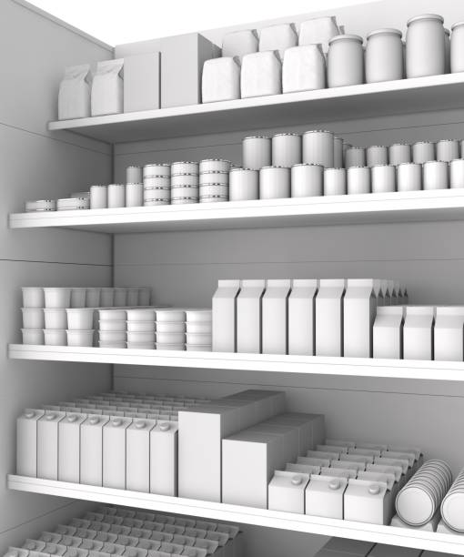 istock Shelves with blank goods in the store 907072458
