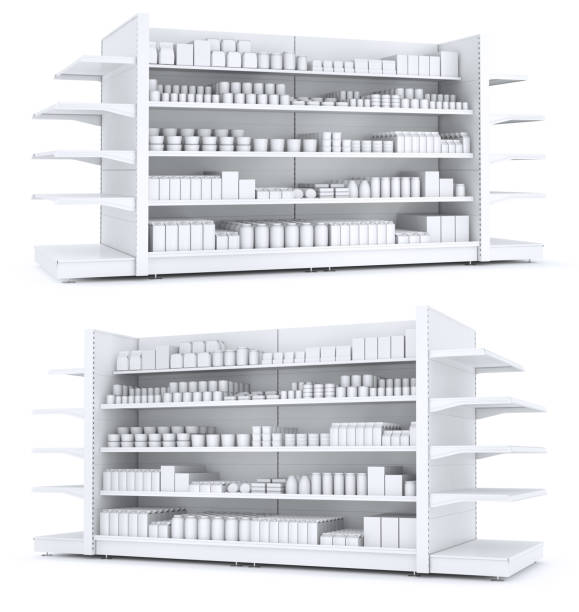 istock Shelves with blank goods in the store 907073000