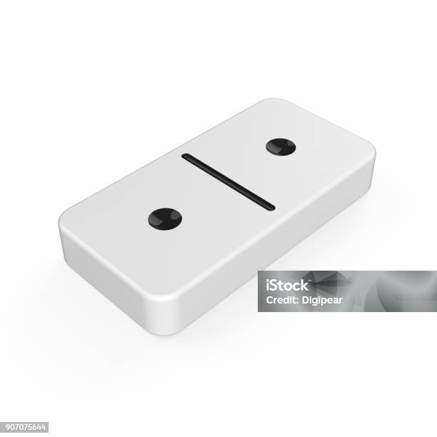 Classic White Domino Tile With Black Dots Stock Photo - Download Image Now - Domino, Single Object, Tile