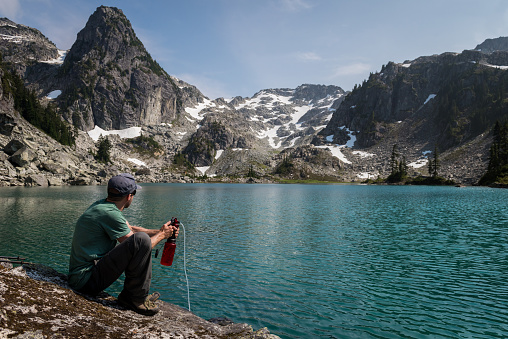 Filtering water in the mountains