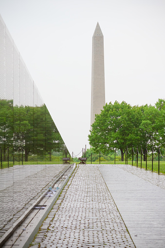 WASHINGTON DC - May 10, 2016: Vietnam Veterans Memorial, in Washington DC, Vietnam Memorial Wall, designed by Maya Lin, dedicated in 1982