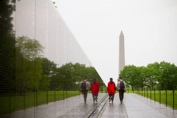 WASHINGTON DC - May 10, 2016: Vietnam Veterans Memorial, in Washington DC, Vietnam Memorial Wall, designed by Maya Lin, dedicated in 1982