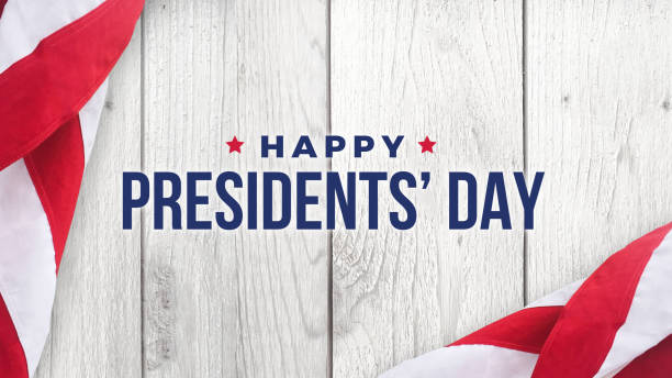 Happy Presidents' Day Typography Over Wood Happy Presidents' Day Typography Over Distressed White Wood Background with American Flag Border us president photos stock pictures, royalty-free photos & images