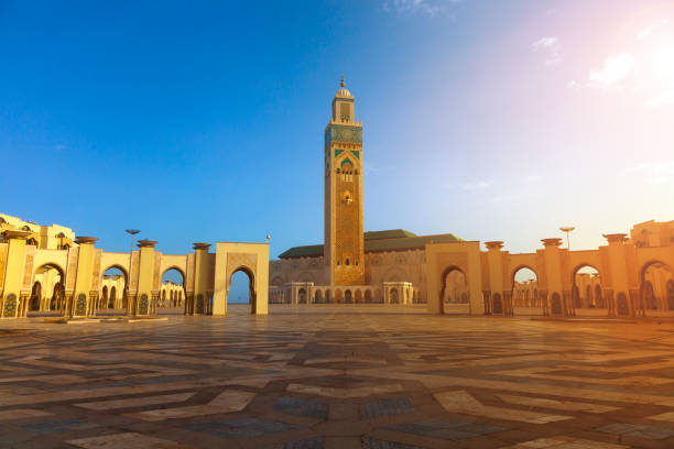 Casablanca - Morocco, Mosque Hassan II in Casablanca - Morocco, casablanca morocco stock pictures, royalty-free photos & images