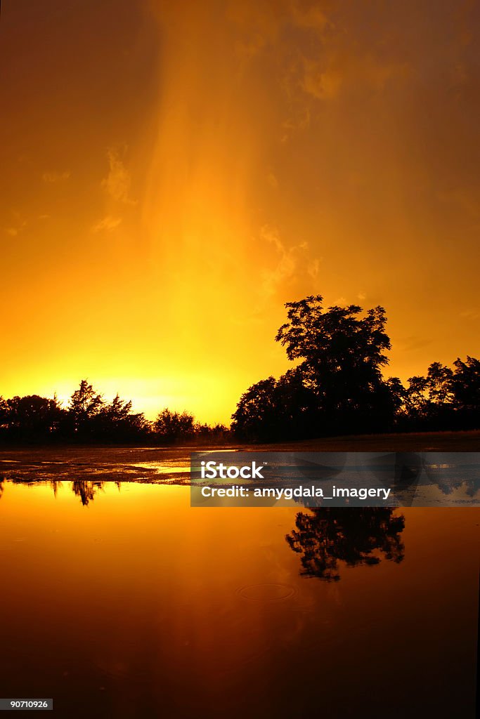 Atardecer naranja de - Foto de stock de Oklahoma libre de derechos