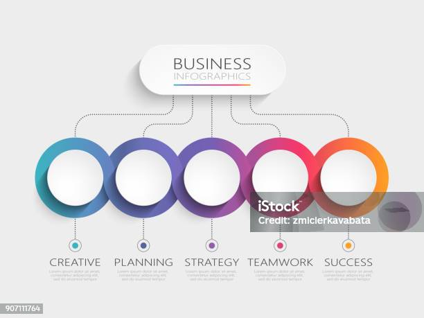Abstrakt 3d Infografikvorlage Mit 5 Schritte Zum Erfolg Stock Vektor Art und mehr Bilder von Zahl 5