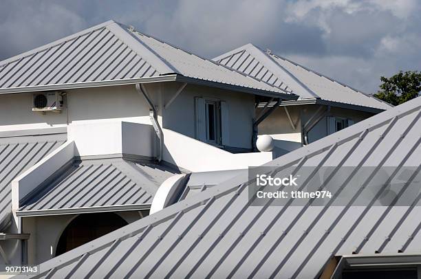 Homes Roof Stock Photo - Download Image Now - Rooftop, Metal, Steel