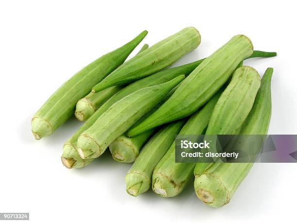 Okra Stock Photo - Download Image Now - Color Image, Cut Out, Freshness