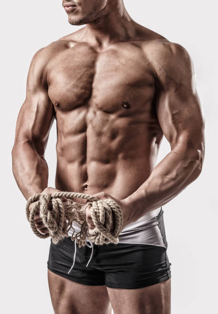 istock Portrait of muscular handsome guy. 907136194
