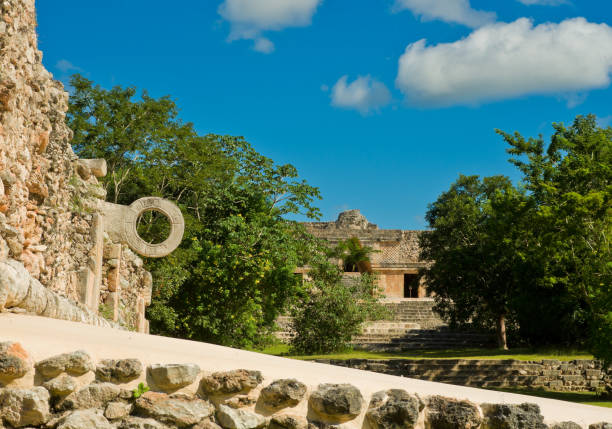 Ruins of Uxmal - ancient Maya city. Yucatan.  Mexico Ring for ball games at ruins of Uxmal - ancient Maya city. Yucatan, Mexico uxmal stock pictures, royalty-free photos & images