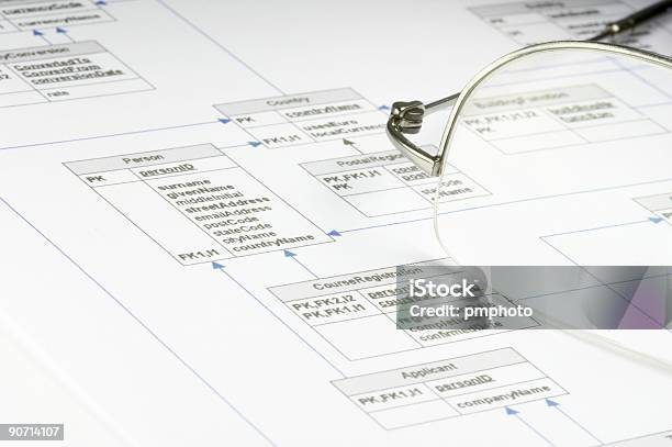 Flow Chart Stockfoto und mehr Bilder von Ingenieur - Ingenieur, Tabellenkalkulation, Brille