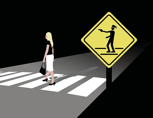 Vector illustration of Crime Walk