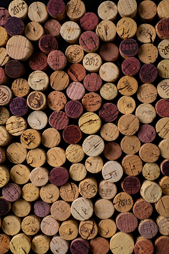 wine corks with dates.