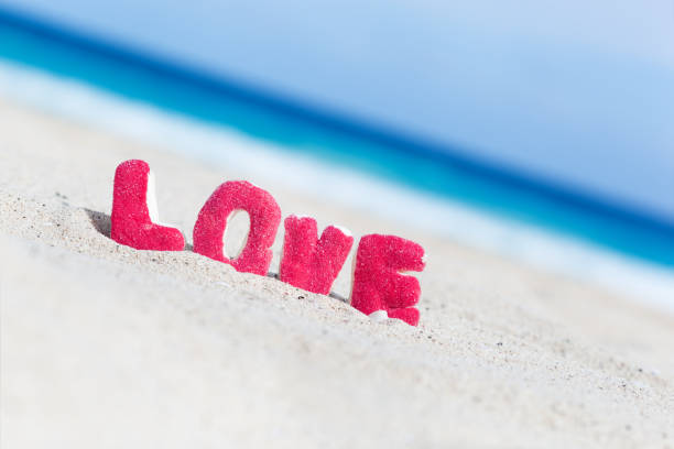 istock Tropical Love on beach card 907161754