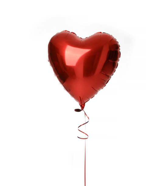 istock Single big  red heart balloon object for birthday isolated 907181558