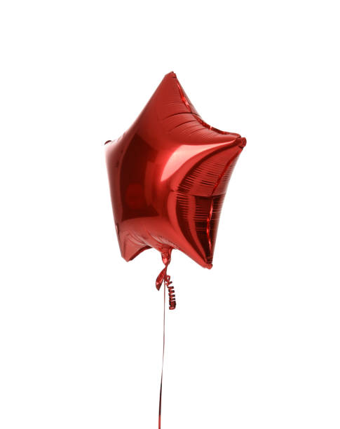 istock Single big  red star balloon object for birthday isolated 907181692