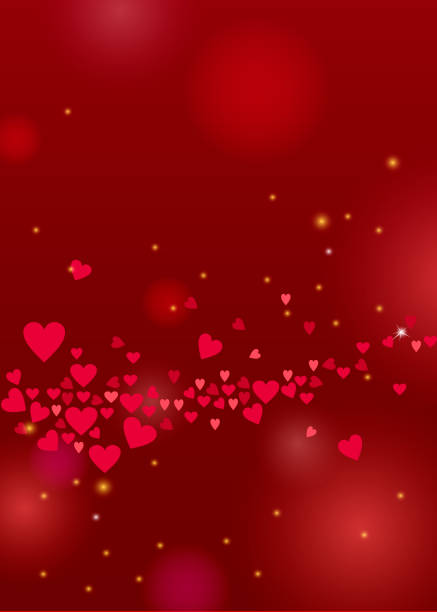 Beautiful love background with hearts and sparkles for Valentines day design Beautiful love background for Valentines day design or greeting card. Vector illustration with hearts and sparkles on red backdrop valentines background stock illustrations