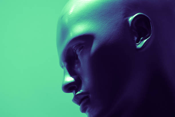 istock bold male mannequin portrait. 907190322