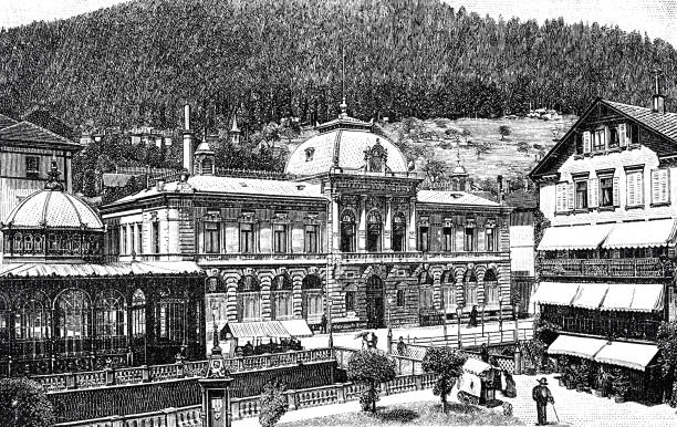 istock The spa Bad Wildbad in the Black Forest: square in front of the bath 907267856