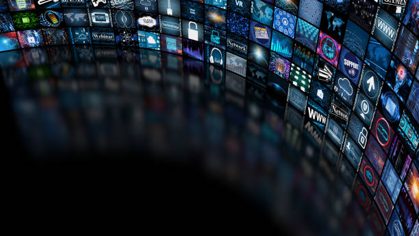 istock Media concept with TV screens 907300926