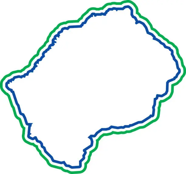 Vector illustration of Lesotho Outline