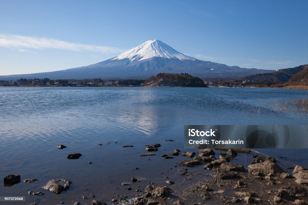 Mt.Fuji Mt.Fuji at Lake Kawaguchiko in winter Asia Stock Photo