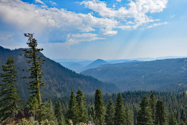 parque nacional de vulcânico lassen, califórnia - mountain view - fotografias e filmes do acervo