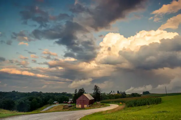 Photo of Storm Clouds Over a Farm