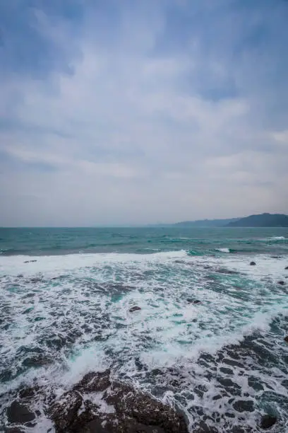 taipei/taiwan - 12/12 2017 : Waves and Rocks of Taiwan