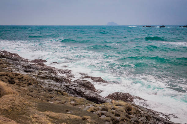 taipei/taiwan - 12/12 2017 : Waves and Rocks of Taiwan