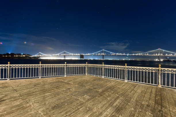 istock empty wood sidewalk near water in modern city 907408950