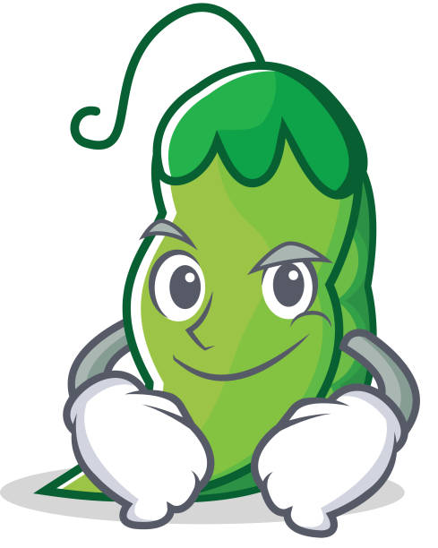 Smirking peas character cartoon style Smirking peas character cartoon style vector illustration pimp stock illustrations