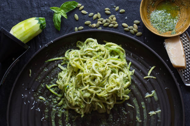 istock Healthy Zucchini Noodles with Pesto 907430570