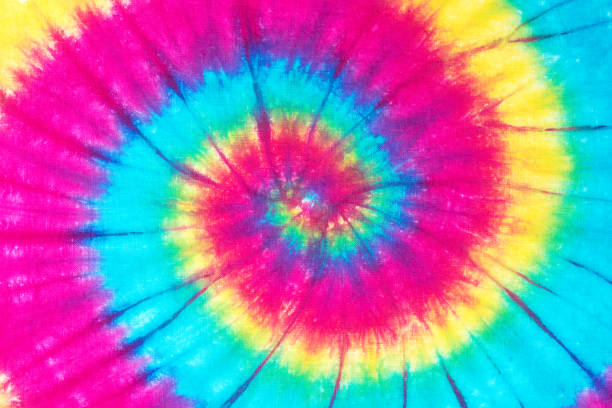 spiral tie dye pattern - craft equipment material spiral imagens e fotografias de stock