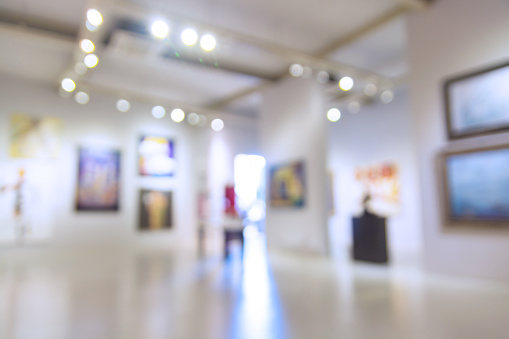 Resumen Blur desenfoque fondo de Museo de arte de la galería o sala de exposición photo