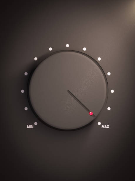 volume knob - vu meter stock-fotos und bilder